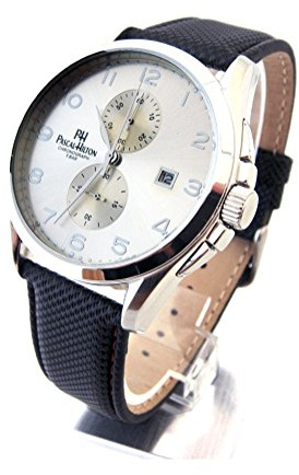 Pascal Hilton herrkronograf klocka analog med läderarmband PH04642002, Rem