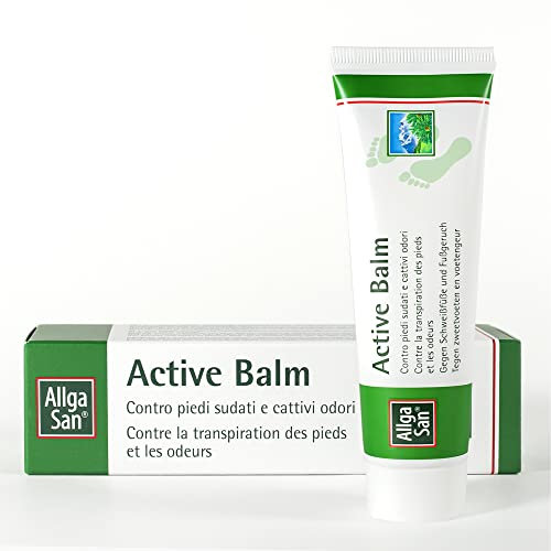 Allga San Activ Balm - Crema Piedi Antiodore, 50 ml - Deodorante Piedi per Sudore e Cattivo Odore, Balsamo Uso Quotidiano per Ridurre Sudorazione, Mantenere Piedi Asciutti e Profumati, Pelle Idratata