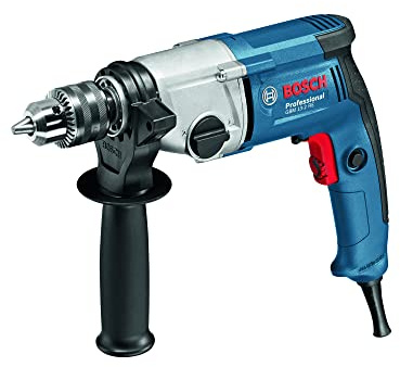 Bosch Professional Bohrmaschine GBM 13-2 RE (inkl. Zahnkranzbohrfutter 1,5 - 13mm, Zusatzhandgriff, Tiefenanschlag 210mm)