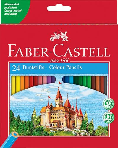 Faber-Castell S-20124 - Set de 24 lápices ecológicos de colores, con sacapuntas