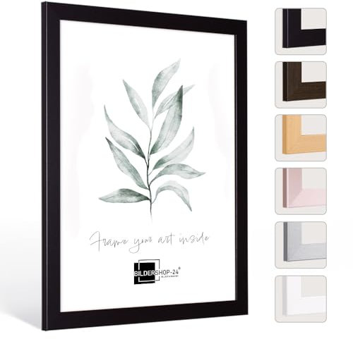 Bildershop-24 Bilderrahmen Monza in SCHWARZ in 60 X 84 Fotorahmen, Wechselrahmen, Posterrahmen, Puzzlerahmen