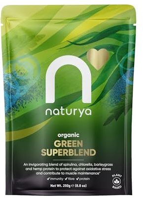 Naturya | Organic Green Superfood Powder Blend 250g | Alkaline, Vegan, Gluten-Free Superfood Powder