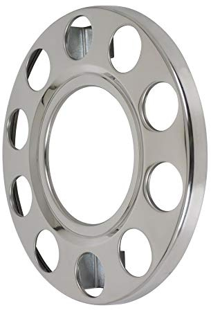 Coprimozzo per ruote di camion, aperto, in acciaio inox da 22,5 pollici, adatto per cerchi in acciaio per camion con interasse 10x335 mm.
