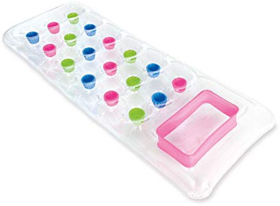 Intex 59894 - Materassino 18 Buchi Trasparente con Oblò, Verde/Fuxia/Blu, 188 x 71 cm