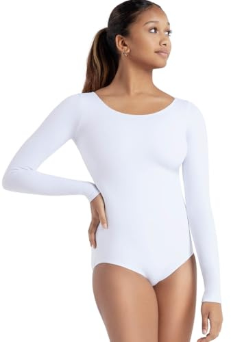 Capezio Women's Long Sleeve Leotard,White,Large