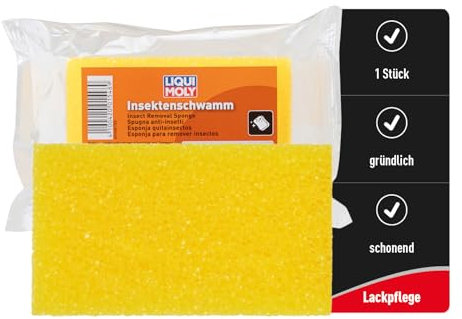 LIQUI MOLY Insektenschwamm Auto, Art.Nr. 1548 I 1x Fliegenschwamm Auto zur kratzerfreien Entfernung von Insekten & Schmutz I Für Glas, Lack und Kunststoff I Anti Insekten Schwamm, gründlich & schonend