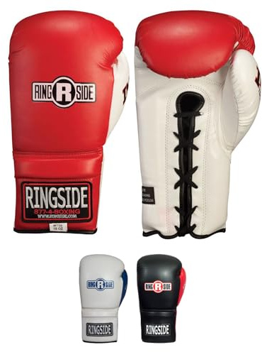 Ringside Lace IMF Tech Boxing Training Sparring Gloves , Red , 16 OZ