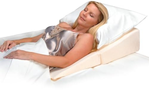 Contour Folding Wedge Pillow Extended Length- 7x24x32 Inch Bed Wedge for Elevated Sleeping, GERD & Acid Reflux Relief, Snoring Support - Folding Triangle Pillow with Washable Cover, High-Density Foam