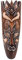 Woru Maske bemalt 30 cm, Holz-Maske aus Bali, Wandmaske