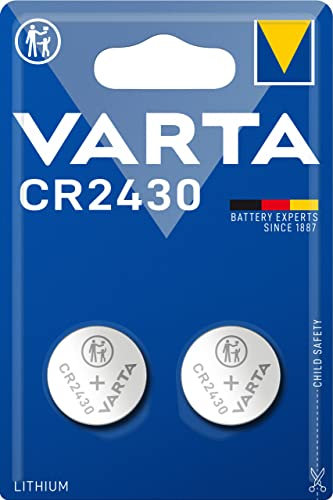 VARTA Batterien Knopfzelle CR2430, 2 Stück, Power on Demand, Lithium Coin, 3V, kindersichere Verpackung, für elektronische Kleingeräte - Autoschlüssel, Fernbedienungen, Waagen