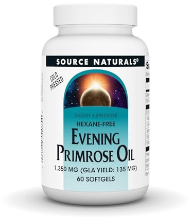 Source Naturals Evening Primrose Oil - Hexane-Free - 1350mg - GLA Yield: 135 mg - Cold-Pressed - 60 Softgels