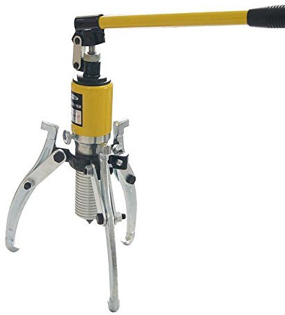 KATSU Integral-Unit Hydraulic Gear Puller 10 Ton, 3 Jaws Manual Hydraulic Press Pulley Gear Wheel Bearing Motor Hub Splitter Seperator Remover 450571