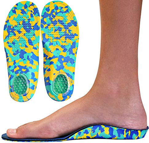 Camo Comfort Childrens Insoles for Kids with Flat Feet Who Need Arch Support by KidSole (Kids Size 12-1.5)