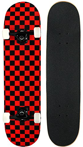 KPC Pro Skateboard Complete, Black and Red Checker
