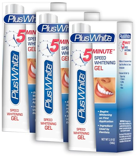 Plus White Speed Whitening Gel - Works in 5 Minutes - Professional Teeth Whitening w/Dentist Approved Ingredient (Pack of 3)