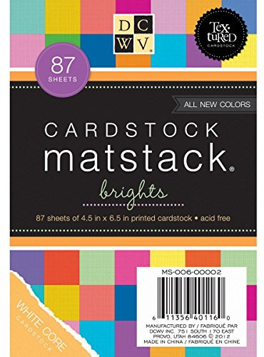 DCWV Cardstock Stack, Match Makers Brights, 87 Sheets, 4-1/2 x 6-1/2 inches