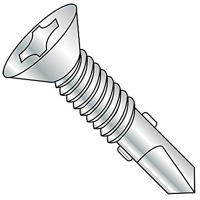 Small Parts 1452KPFMS4W Steel Self-Drilling Screw With Wings, Zinc Plated Finish, 82 Degree Flat Head, Phillips Drive, #4 Drill Point, 1/4-20 Thread Size, 3-1/4 Length (Pack of 25)