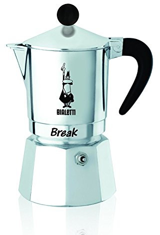 Bialetti Caffettiera Break 6 tazze manico nero
