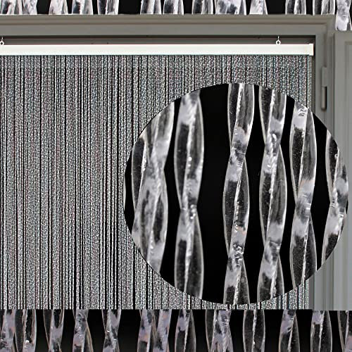 Cirillo Tende PVC-Türvorhänge Modell Roma – Aluminiumträger - Made in Italy - Eichmaß (95X200/100X220/120X230/130X240/150X250) – Fliegenvorhang (100X220, Hellgrün (9))