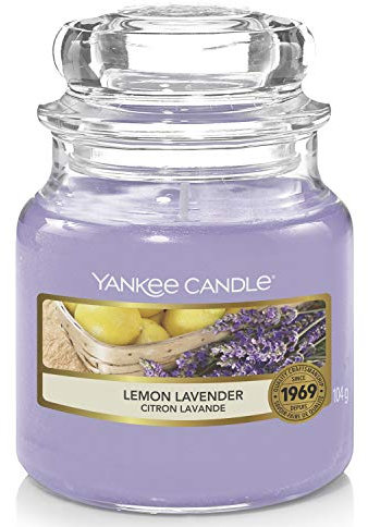 Yankee Candle Scented Candle, Lemon Lavender Small Jar Candle, Burn Time: Up to 30 Hours