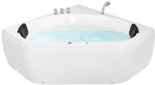 Vasca da bagno idromassaggio angolare bianca