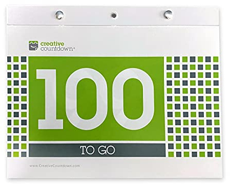 100 day Event, Goal and Occasion Count Down 8.5x11.5 Green Square Tear Off Countdown Calendar Large Wall Unit - perfect for Office, event, corporate and door gifts