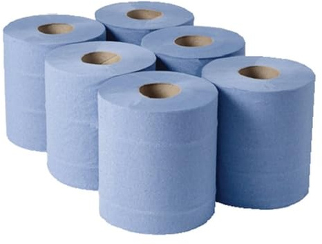 2Work 2-Ply Centrefeed Roll 150m Blue (Pack of 6) KF03805