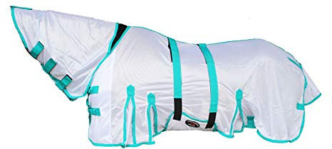 Challenger Horse Light Summer Spring Airflow Scrim Sheet Fly Sheet Mesh Neck White 73140