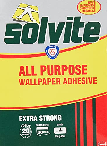 Solvite Colle à papier peint ultrarésistante multiusage Système Fast Mix Permet de coller 20 rouleaux