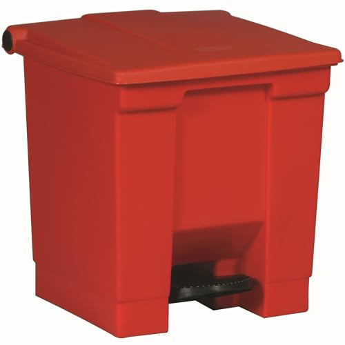 Rubbermaid Commercial Products Legacy® Tretmülleimer aus Kunststoff | Treteimer/Tretabfallbehälter | 30 l | für Arztpraxen/Krankenhäuser/Gesundheitseinrichtungen | Rot | FG614300RED