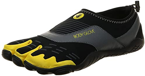 Body Glove Men's 3T Barefoot Cinch Water Shoe, Black/Yellow, 7