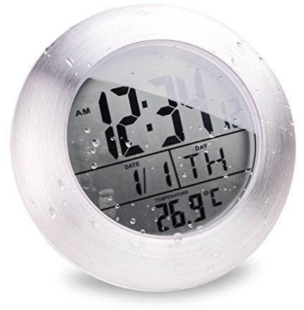 Itian Orologio da bagno con ventosa digitale e impermeabile