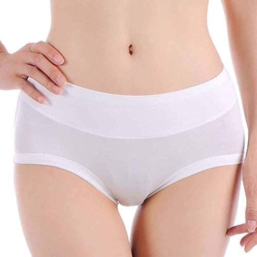 Hoerev Slip da donna comfort super morbido in fibra modale, confezione da 3, bianco, L