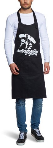 Coole-Fun-T-Shirts Herren Grillschürze AUFTRAGSGRILLER - BBQ GRILLSPORT, schwarz, 10710-schwarz-weiss-Schuerze