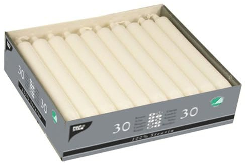 PAPSTAR 150 kronljus Ø 2,3 x 20 cm vit av 100 % stearin (49022)
