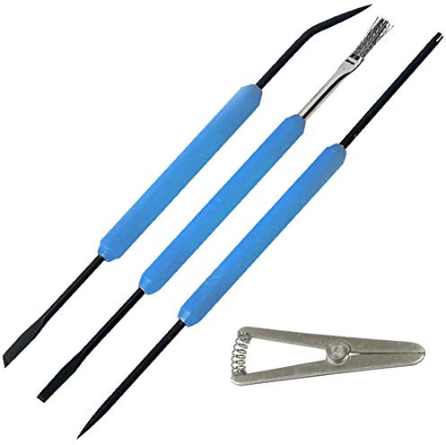 Solder Aid Kit - Includes Brush, Scraper, Cutter, Hook, Awl, Fork, and Heatsink - Useful Tools for Surface Preparation, Soldering, and Desoldering - Electronix Express