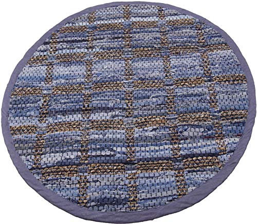 Bestlivings Alfombra de retales redonda, 150 cm de diámetro, de algodón tejido a mano en Jeans Square – muchas variaciones