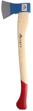 STUBAI Forstaxt | 1000 g Kopfgewicht | Axt Rheinische Form aus Stahl mit Holzgriff, kleine Axt zur Wald- und Gartenarbeit, Fällaxt, Spaltaxt, Universalaxt