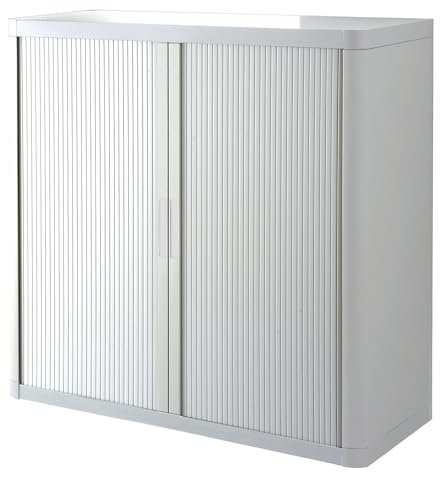 Paperflow | Rollladenschrank easyOffice® | 2 Fachböden | Höhe 1040 mm | weiß/weiß