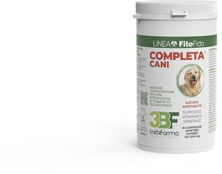 Trebifarma COMPLETA Cani - Mangime Complementare con Vitamine e Minerali Naturali - Supporto Nutrizionale per Cuccioli, Adulti e Animali Anziani - Ideale per Integrare la Dieta Casalinga - 50 cpr
