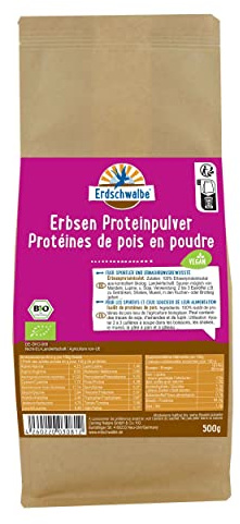 Erdschwalbe Bio Erbsenprotein / Vegan und glutenfreies Eiweißpulver / 500g