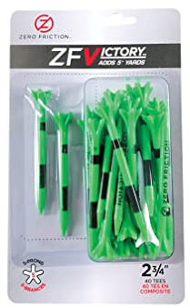 Zero Friction Victory 5-Prong Golf Tees (2-3/4 Inch, Green, Pack of 40)