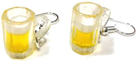 Miniblings mesure en verre de bière fête de la bière Wiesn Boucles d'oreille - Boucles d'oreille argent Boucles d'oreille - Bijoux Fashion main I pinte de bière tasse de chope de bière