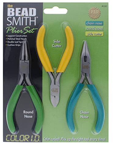 Beadsmith Economy Plier Set 3pcs, Acrylic, Multicoloured, 0.35 x 5.65 x 7.9 cm