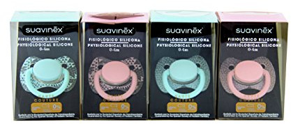 SUAVINEX 162097 Premium Chupete Fisiologico 0-4M, Rosa/Azul