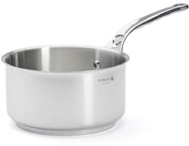 De Buyer - Casserole en inox MILADY - 18 cm - Fabriquée en France, Sans PFAS, Inox 18/10 Performant et Résistant, Fond Sandwich, Tous Feux + Four, Finition Poli Brillant, Argent