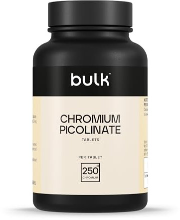Bulk Comprimés de picolinate de chrome, 250 mcg, paquet de 180, l'emballage peut varier