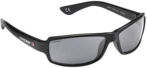 Cressi Ninja, Occhiali UltraFlex Sportivi da Sole Polarizzati con Protezione UV 100% Unisex Adulto, Nero, Taglia Unica