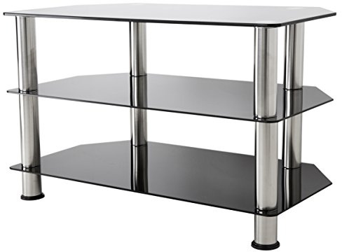 AVF Universal Black Glass and Chrome Legs TV Stand For up to 40 inch TVs