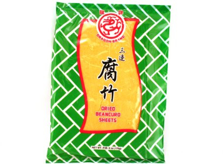 Dried Beancurd Sheets (Tofu Skin / Fu Zhu) - 6oz (Pack of 6) by Dragon Squama